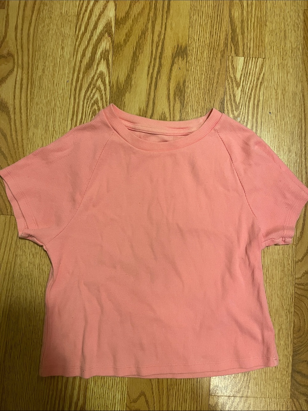 aerie Short Sleeve Ribbed Tee - Coral Pink
